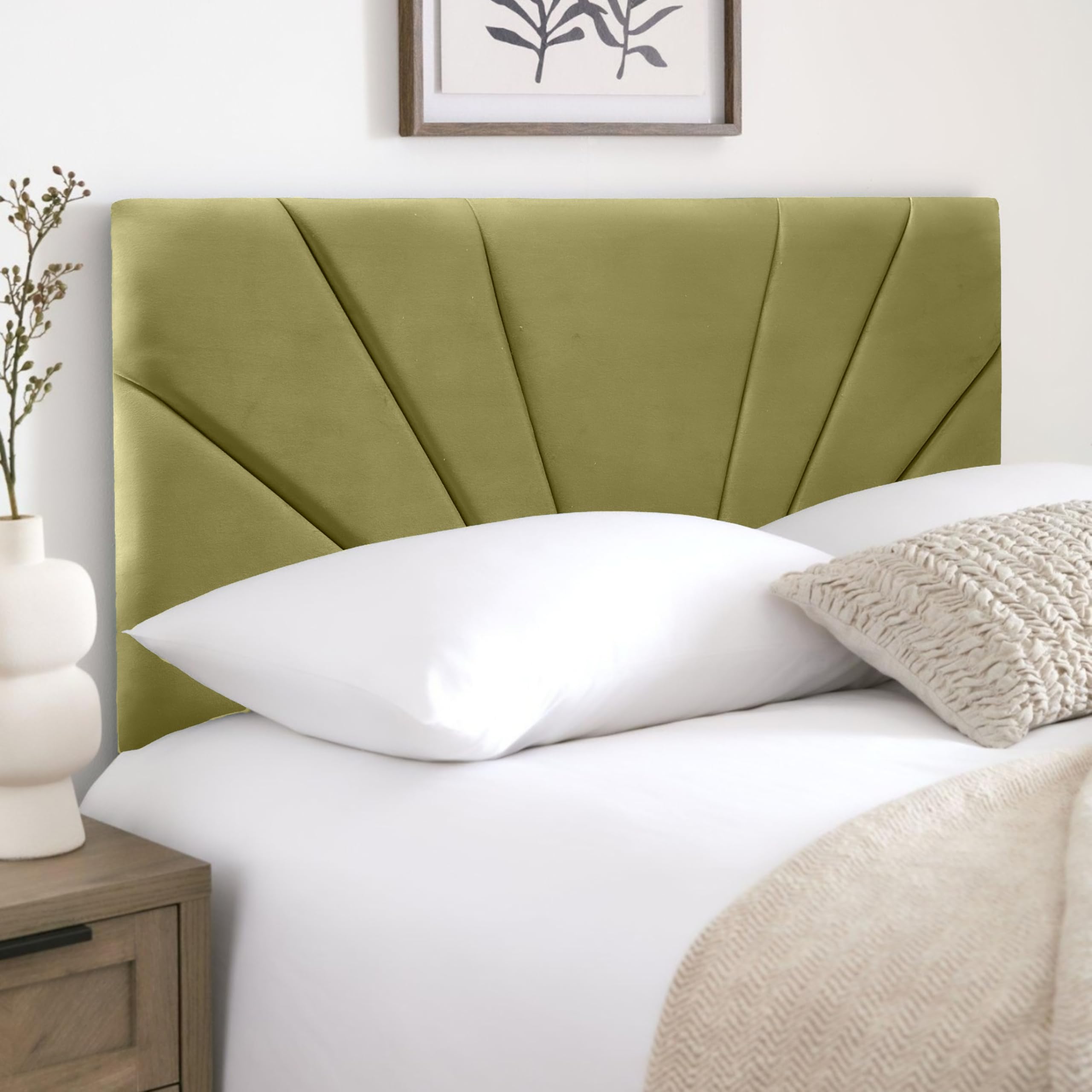 HB-1 Headboards for Beds – Butterfly 24'' Divan Bed Headboard – Headboards for Divan Beds, Bedroom & Hotel Furniture, Elegant Soft Plush Fabric Head Board