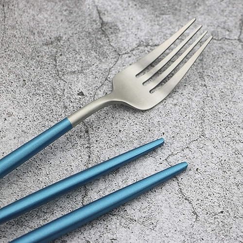 Vista 56 de JASHII Juego de cubiertos y cubiertos de plata mate de acero inoxidable 18/10, juego de 5 piezas de lujo, para bodas, eventos, restaurantes, incluye