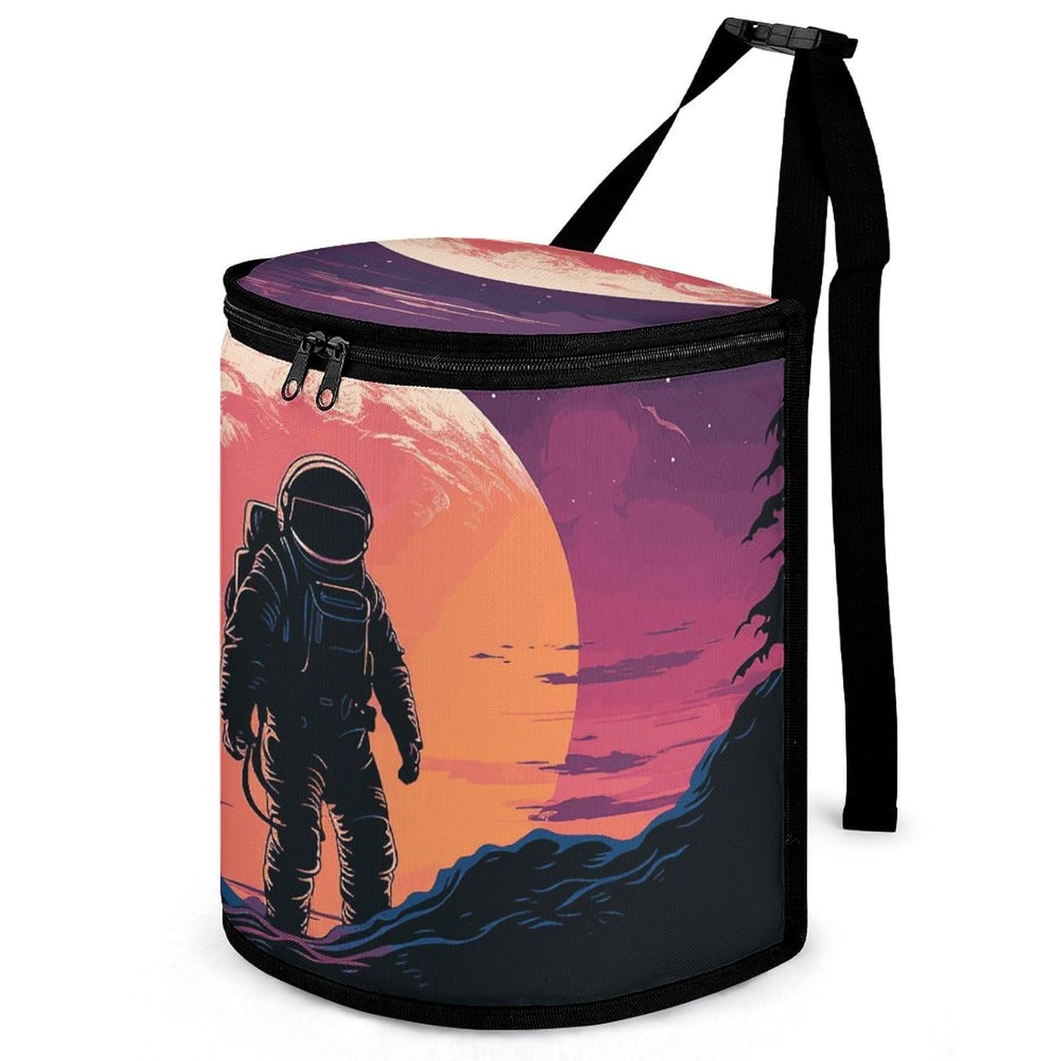 Hanging Car Trash Bag Cool Astronaut Printed Car Garbage Storage Bag Leakproof Car Trash Can Portable Garbage Storage Bags
