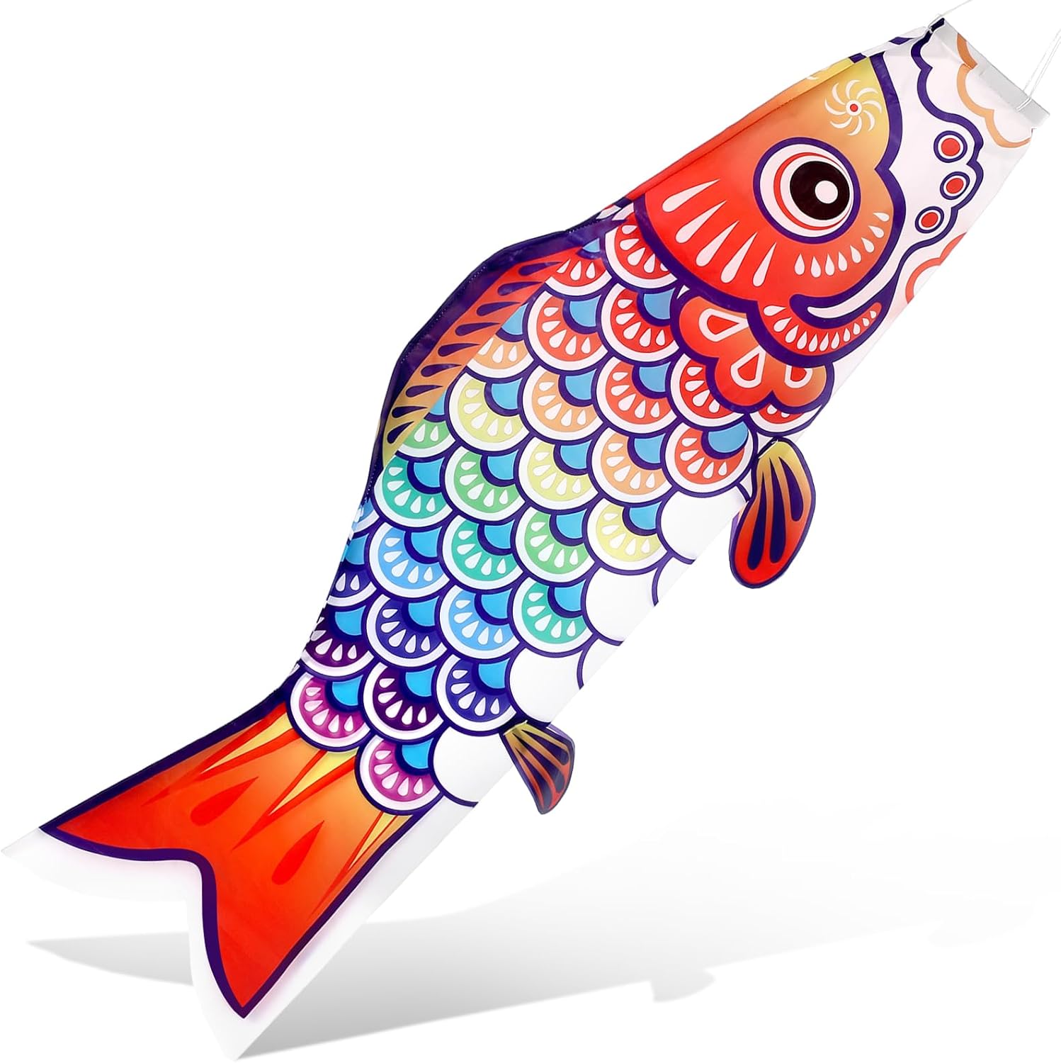 Remagr Fish Windsock Heavy Duty 39 Inch Koi Fish Kite Flag Wind Socks Japanese Carp Koinobori Wind Streamer Traditional Hanging Decoration for Outdoors Home Garden Yard(Colorful)