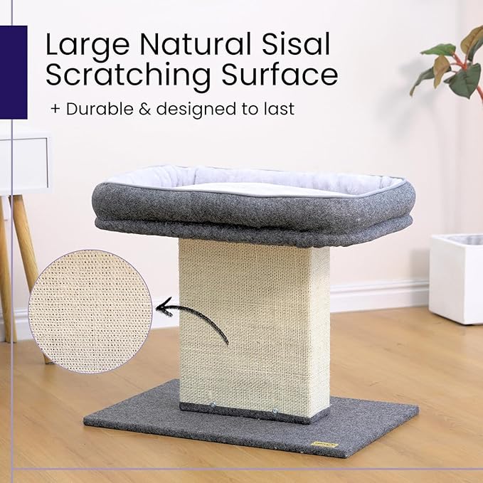 Rascador torre para gatos con cama lavable y poste de sisal miniatura 5