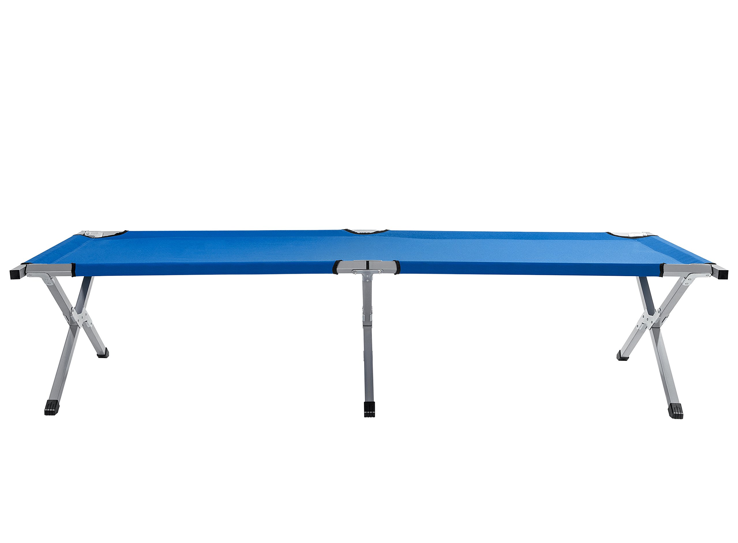 TRESKO XXL łóżko kempingowe, 210 x 72 x 45 cm, metalowa rura, obciążenie do 150 kg, w różnych kolorach (niebieski)