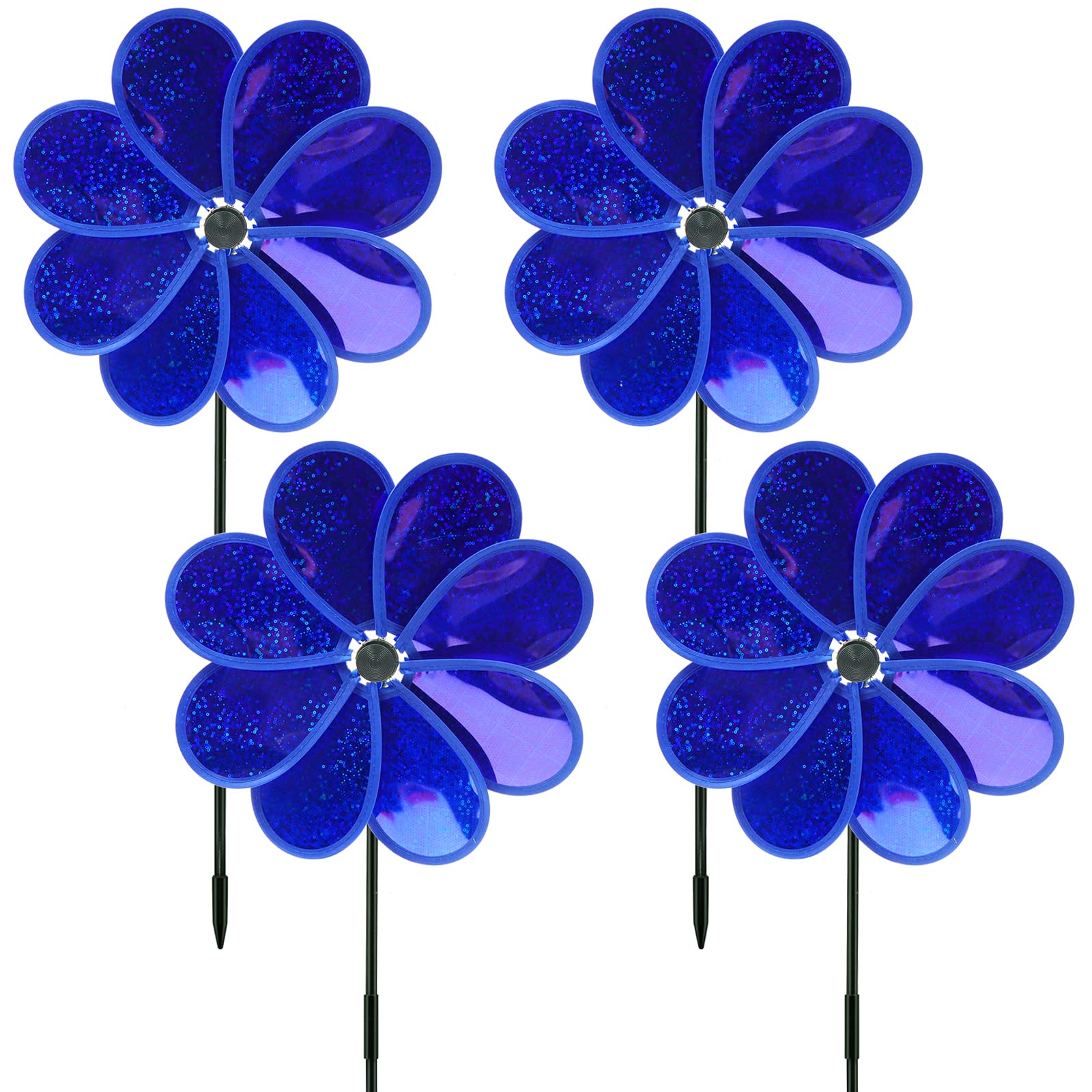 【ちぃ♡garden*・】② Amazon.com: 4PCS Flower Wind Spinner Sparkly Lawn Pinwheel