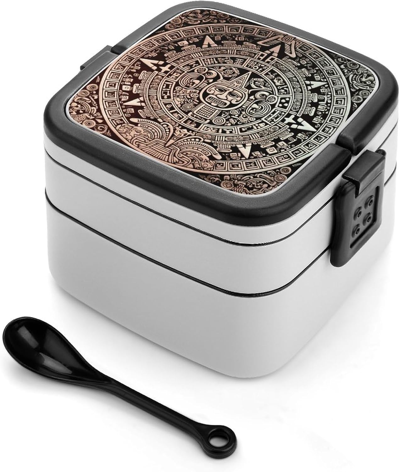 Adults Lunch Box Adult Bento Box Stackable Bento Box BPA-Free Mayan Calendar End of The World Lunch Box Food Container Ideal for Meal Prep, Work, And On The Go