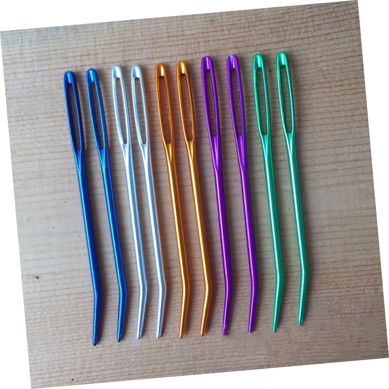 TEHAUX 60 Pz occhiello ago da tappezzeria in alluminio aghi ago da cucito portatile knitting needles spilli da cucito ago filato professionale ago per filo di sicurezza Colorful