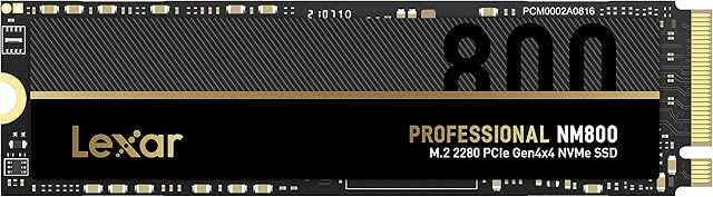 Lexar Professional 1TB NM800 M.2 2280 PCIe Gen4x4 NVMe Wewnętrzny Dyski SSD, Odczyt do 7400MB/s, Zaprojektowany dla Zaawansowanych Graczy i Profesjonalistów z Branży Kreatywnej (LNM800X001T-RNNNG)