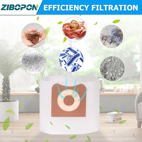 Miniatura 8 de Paquete de 12 bolsas de polvo VF3501 con 2 filtros de repuesto VF3500 compatibles con aspiradora Ridgid de 3 a 4.5 galones en húmedo y seco