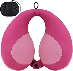 INFANZIA Travesseiro infantil de pescoço para viagem, ajuda a apoiar a cabeça e o pescoço, confortavelmente projetado para suporte de cabeça, pescoço e queixo - presentes para crianças/crianças, rosa