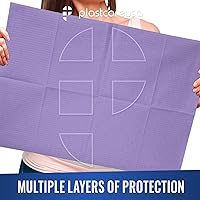 Vista 2 de Baberos dentales desechables, baberos para pacientes, impermeables, para perforación y tatuaje o para pacientes, babero de 13 x 18 pulgadas Púrpura