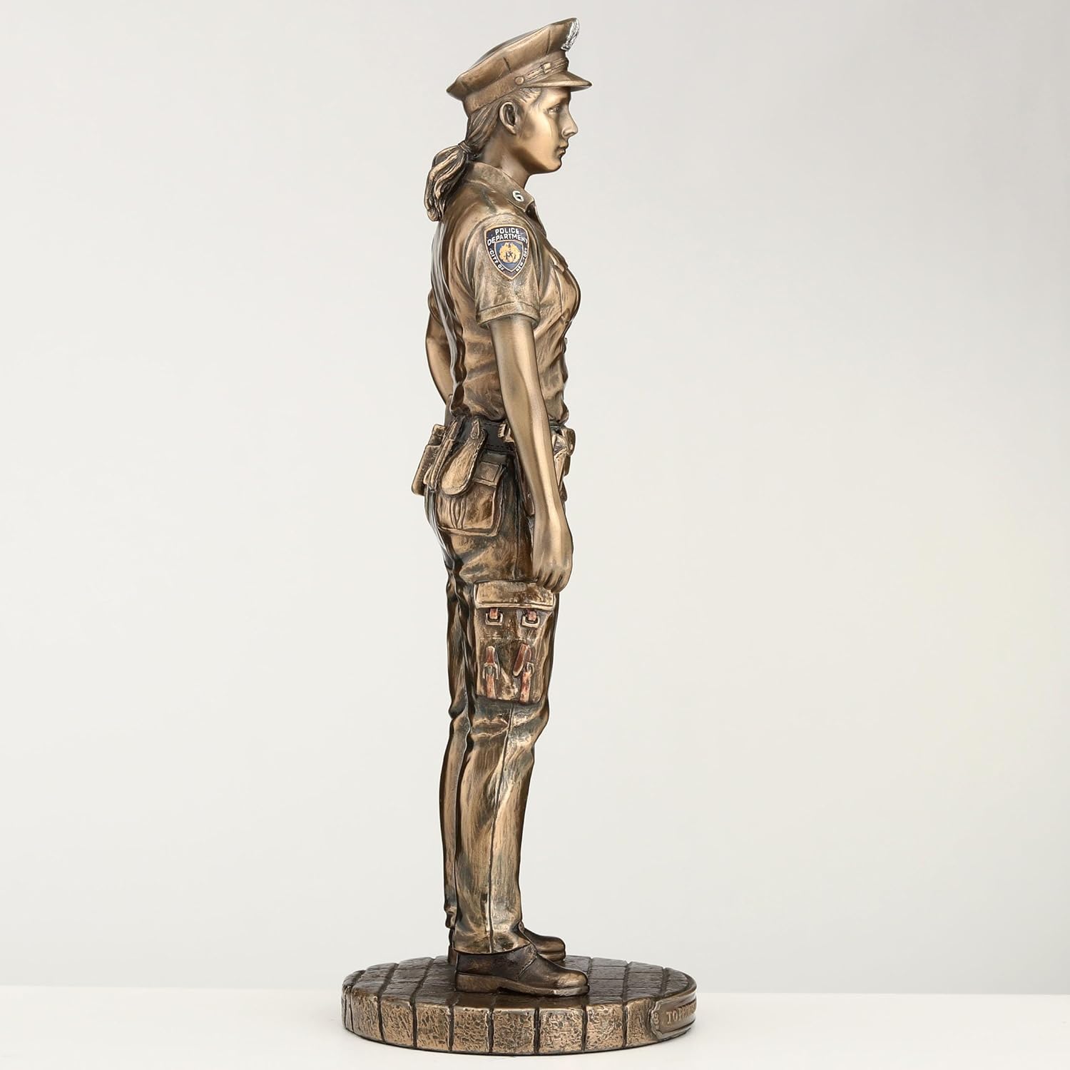 Veronese Design 11 3/8 Inch Police Woman Protect and Serve Police Officer Tribute Statue Cold Cast Resin Bronze Finish