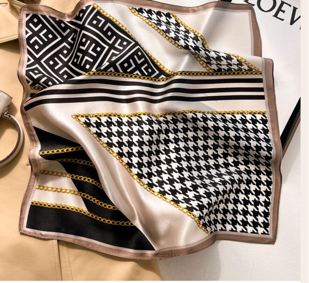 MEISEE 100% Mulberry Silk Scarfs Small Square Scarf 21" x 21" Neck Scarf Breathable Lightweight for Women Gift Packed - Image 5