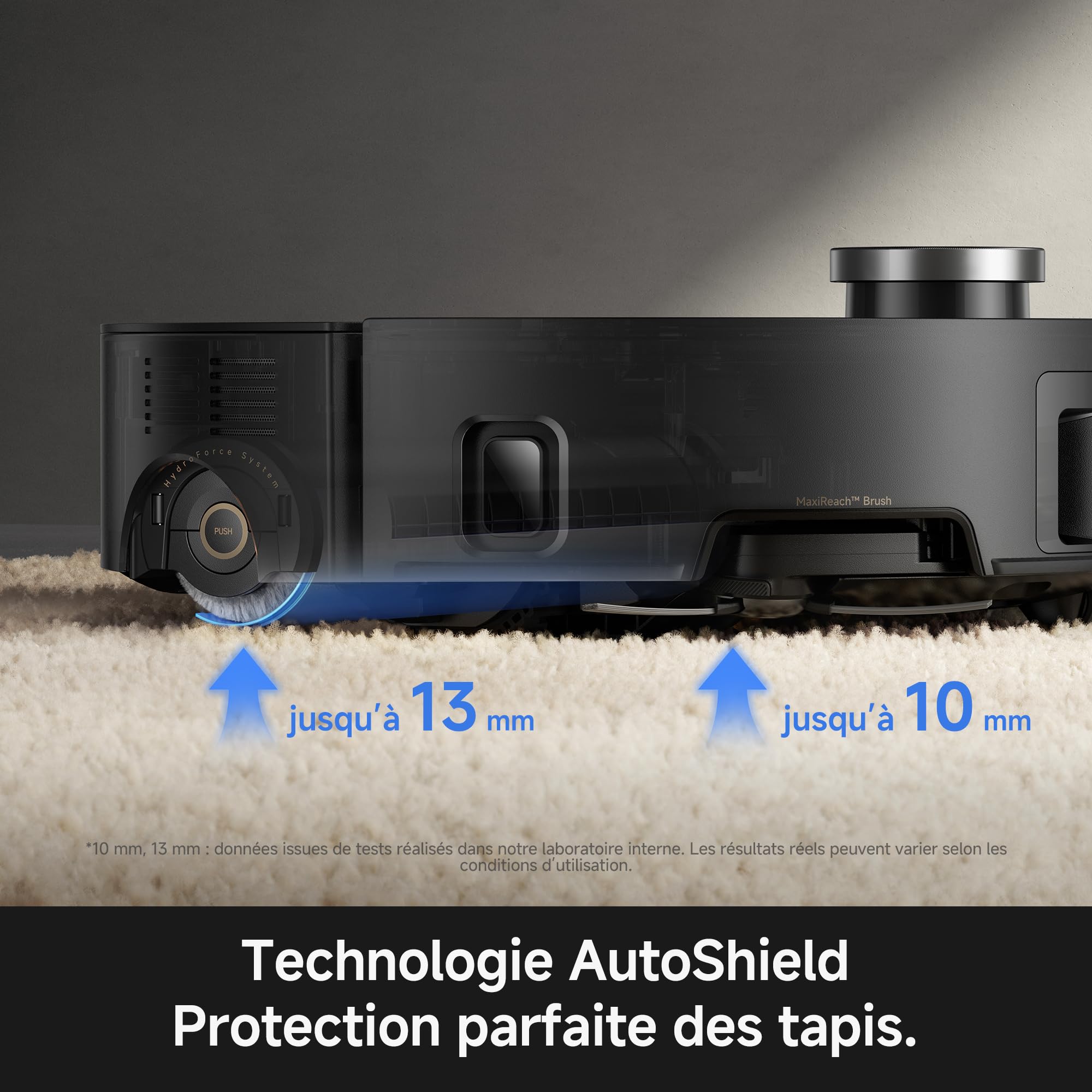 MOVA Z70 Ultra Roller Complete Robot Vacuum Cleaner, HydroForce 2.0 18 N, 36 000 Pa, odporny na plątanie, przedłużanie szczotki i wałka, przeszkoda do 9 cm, technologia AutoShield, mycie mopa w