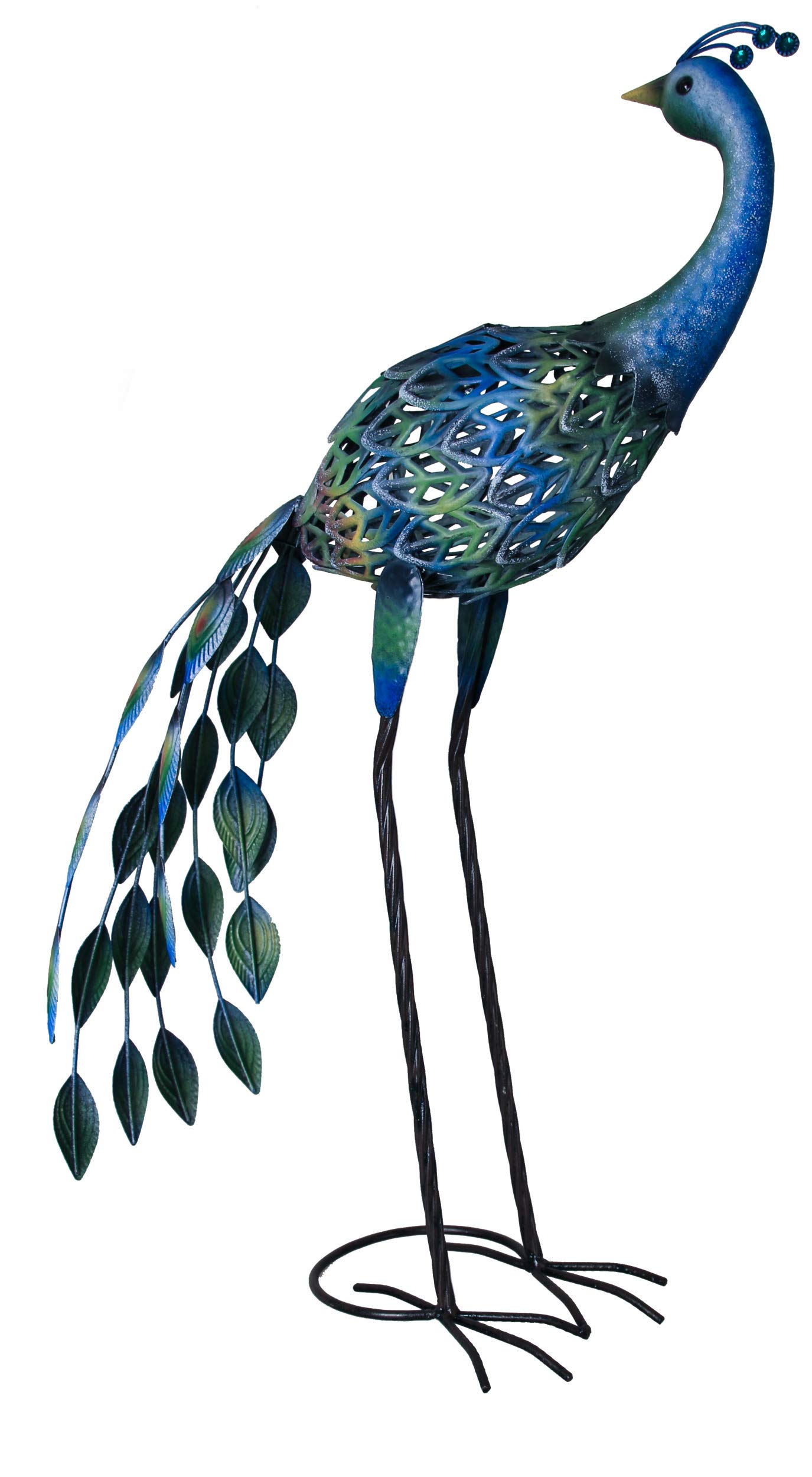 Rackhams Light/Dark Peacock Solar Metal Figure