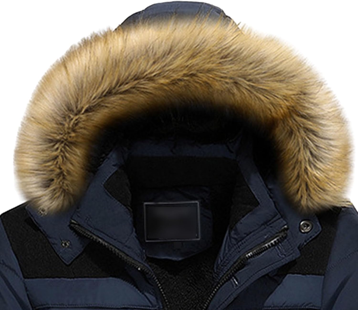 JEsilunmaMY Men's Slim Parka Hooded Puffer Jacket Winter Coats Fur Hood Parka Jacket Thicken Thermal Padded Down Outwear