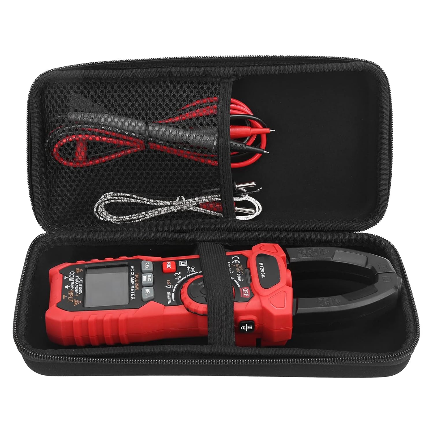 HT208A Clamp Meter Portable Digital Current Voltage Tester for Electrical Maintenance