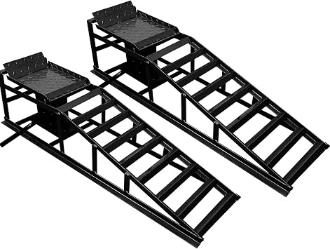 Hydraulic Car Ramps 2 Pcs 11000lbs Car Lift Maintenance Ramp with Support Jack Automotive Hydraulic Lift Repair Frame Lift, Height Hydraulic Vehicle Ramp