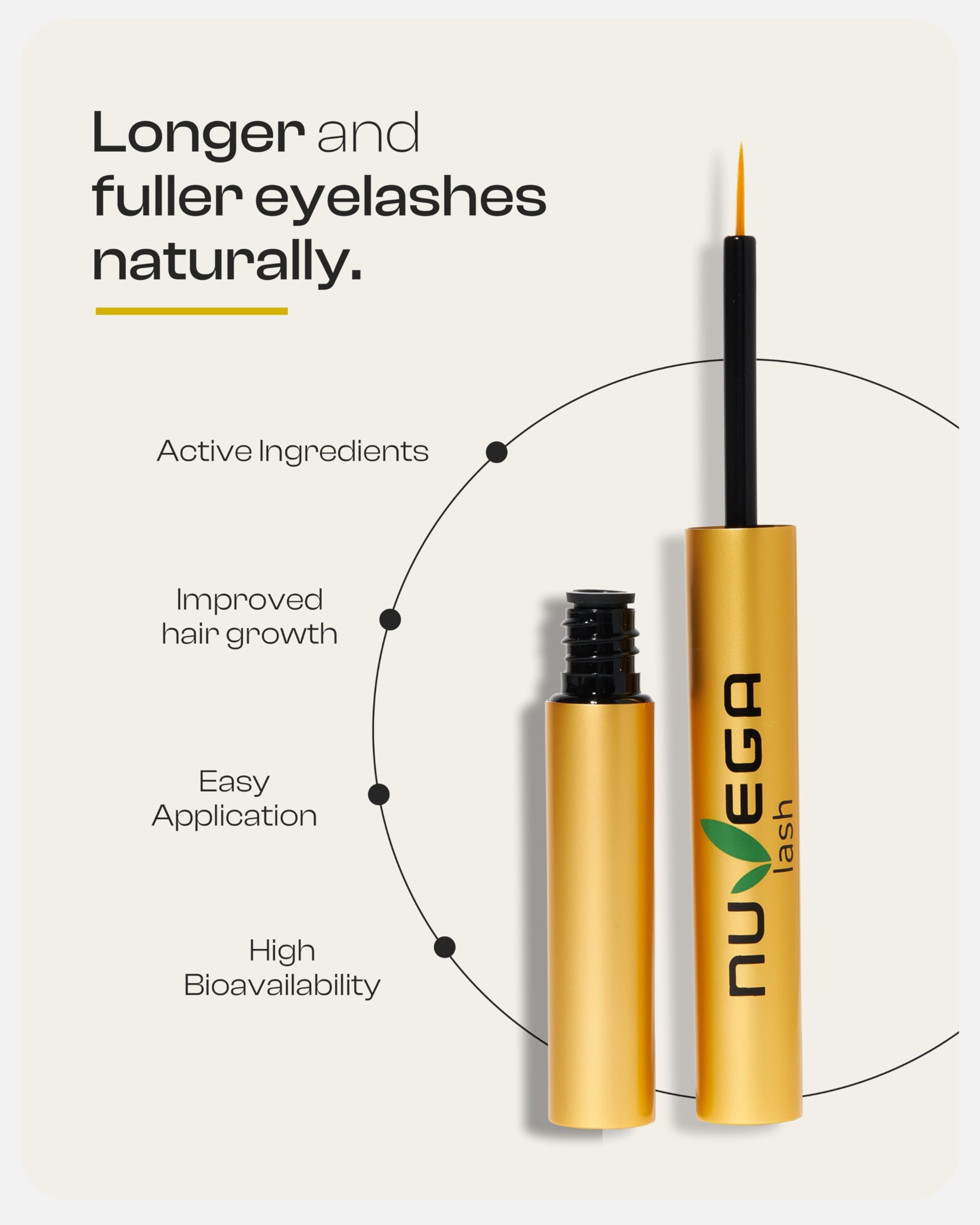 アイケア NUVEGA Lash Revitalisation Serum 3ml NuVega Lash Eyelash - Vegan Eyelash and Eyebrow Serum made in