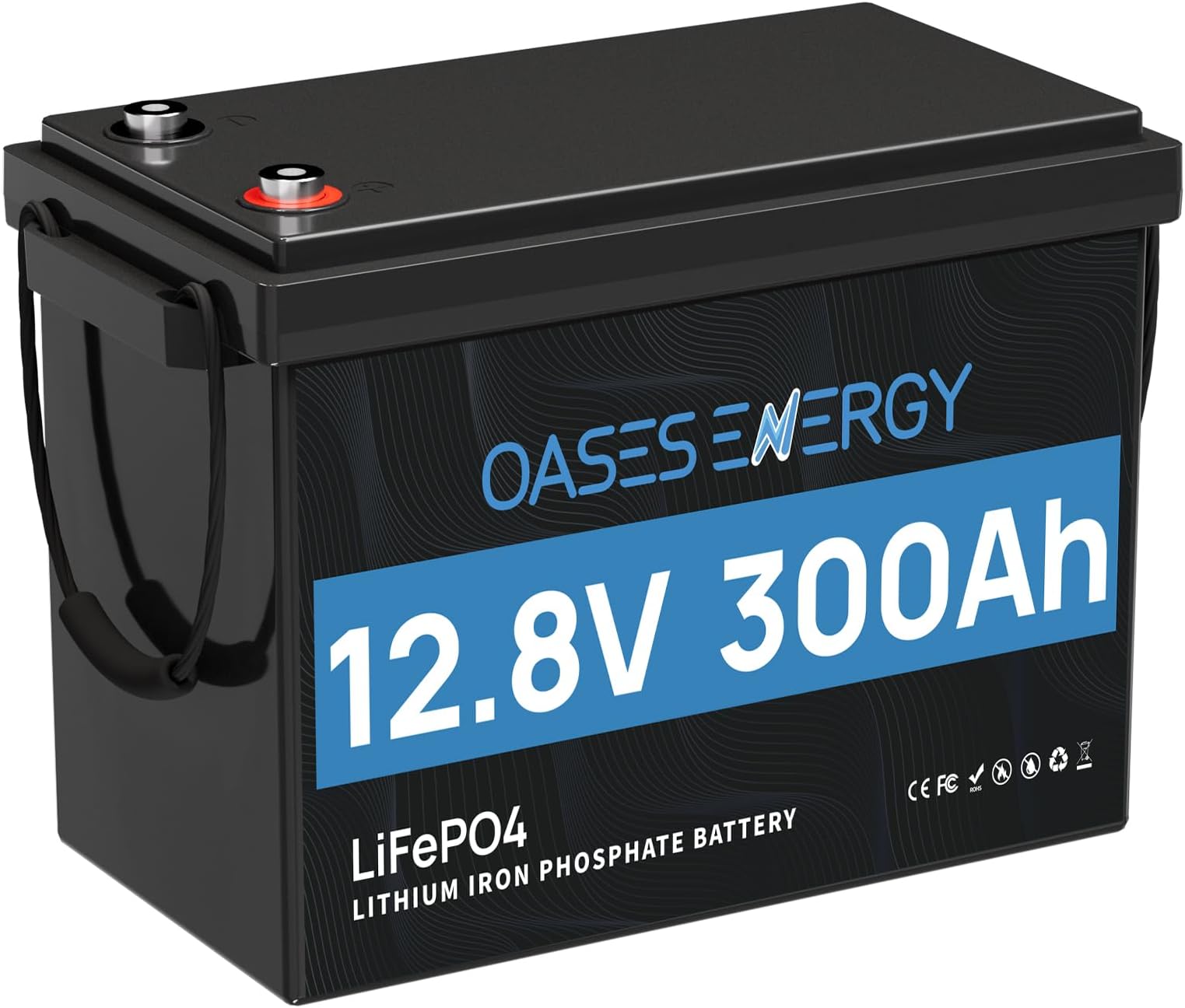 12V 300Ah LiFePO4 Battery, Mini Size, Built-in 200A BMS, Deep Cycle, Low Temperature Cut-Off, Lithium Trolling Motor Battery, Designed for RV, Camping, Marine and Solar