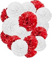 Vista 5 de Capesaro Pompones de Papel Amarillo - Decoraciones de Pompones de Papel Tissue de 10", 12" para Decoración Colgante de Fiesta - Juego de 12 Piezas