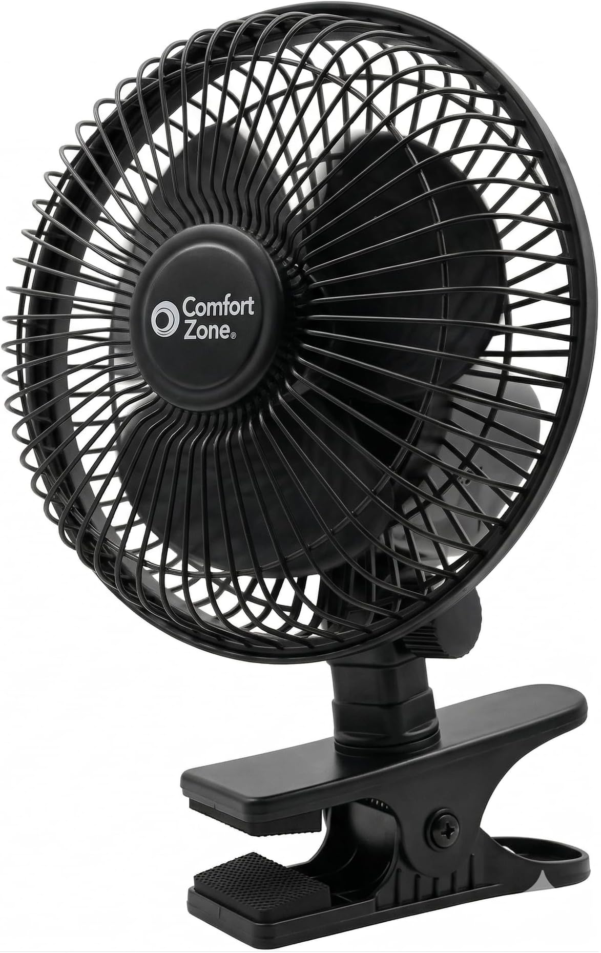 Comfort Zone 6-Inch Corded Clip-On Personal Fan – 2-Speed Quiet Desk Fan with 360° Rotation, Fully Adjustable Tilt & Secure Strong Clamp – Mini Air Circulator for Desks, Bedside & Office