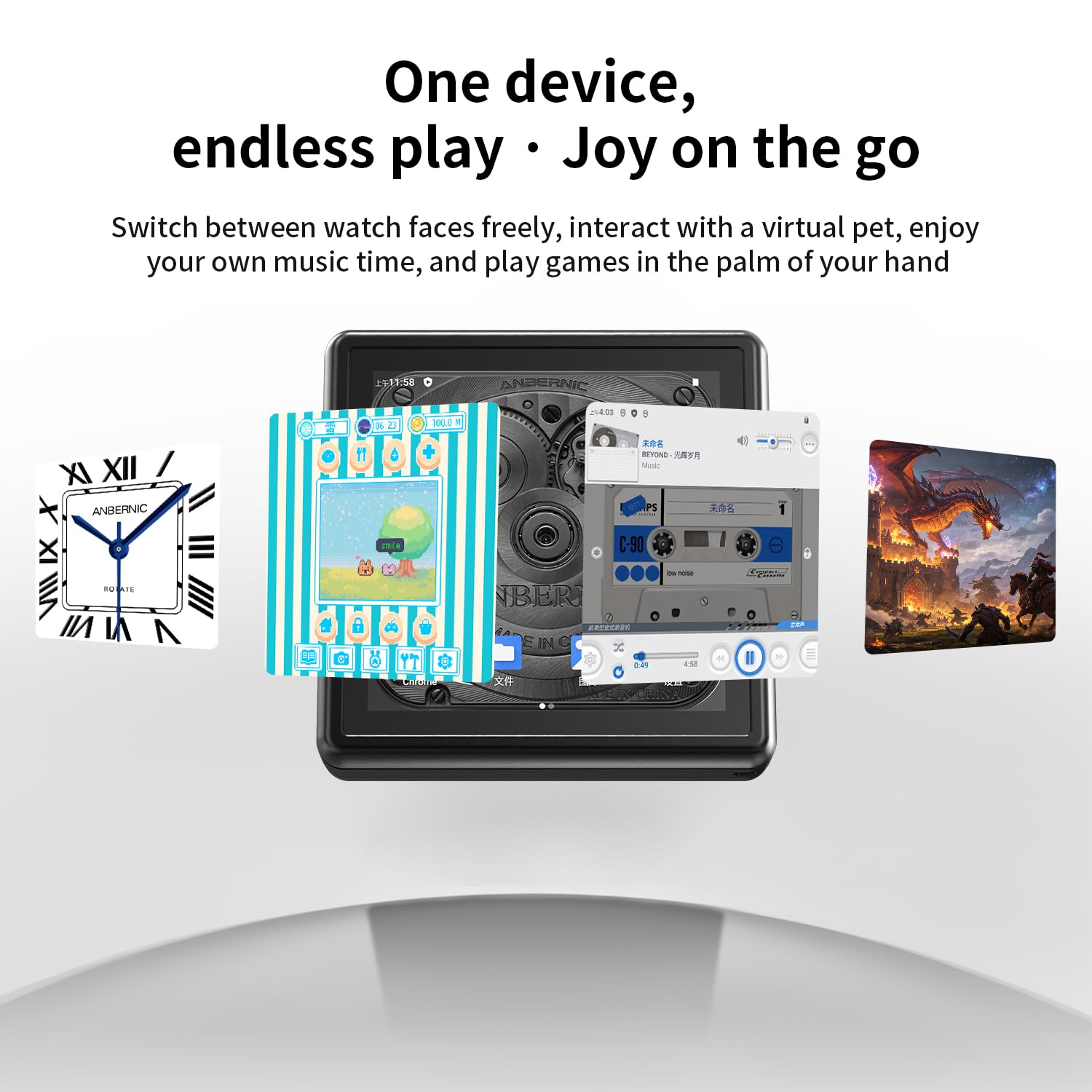 RG Rotate Retro Handheld Game Console, 3,5-Zoll-Schwenkdisplay Android-Portabel Player, Unisoc T618-Chip 3GB+32GB, 2000 mAh-Batterie, Aluminiumlegierung + Kunststoff