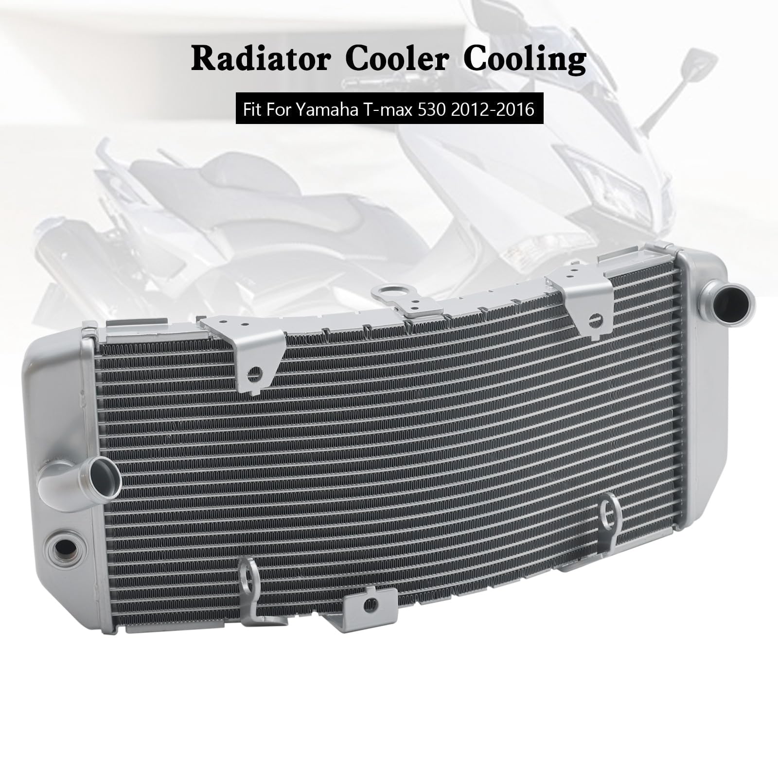 Topteng Aluminum Radiator Cooler Adatto per Yamaha TMAX530 T-Max 530 2012-2016 Silver