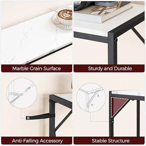 Miniatura 7 de Mesa consola, mesa de sofá estrecha, mesa de entrada de 43.3 pulgadas con estación de energía, mesa detrás del sofá, estilo simple, para sala de