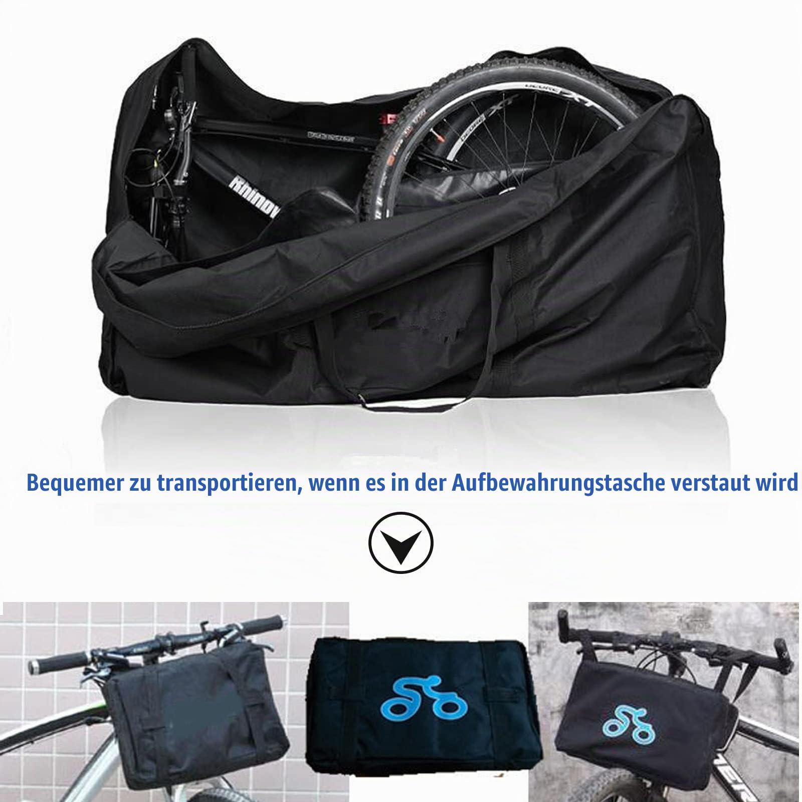 Fahrrad Transporttasche Tragetasche 26-29 zoll,CEIEVER Fahrrad Transport Abwahrungstasche Wasserdicht Verdickung faltbare Fahrradtasche Fahrrad-Reisetasche für Air,Train Travel