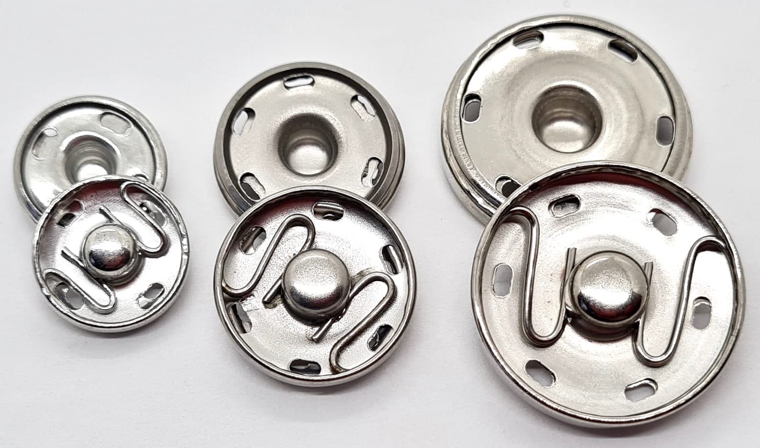20 Set 21/25mm Bottoni Automatici Rotondi in Metallo Bottoni a Pressione Invisibili per Cappotti Accessori per Cucire, 21mm