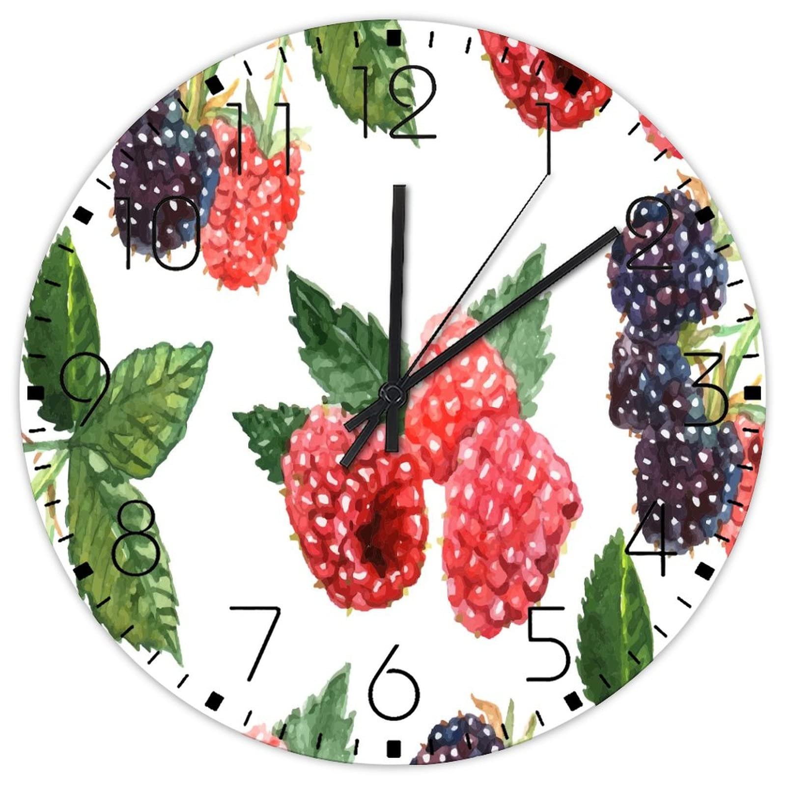 Horloge murale ronde suspendre bois silencieuse intérieur école salon 30cm