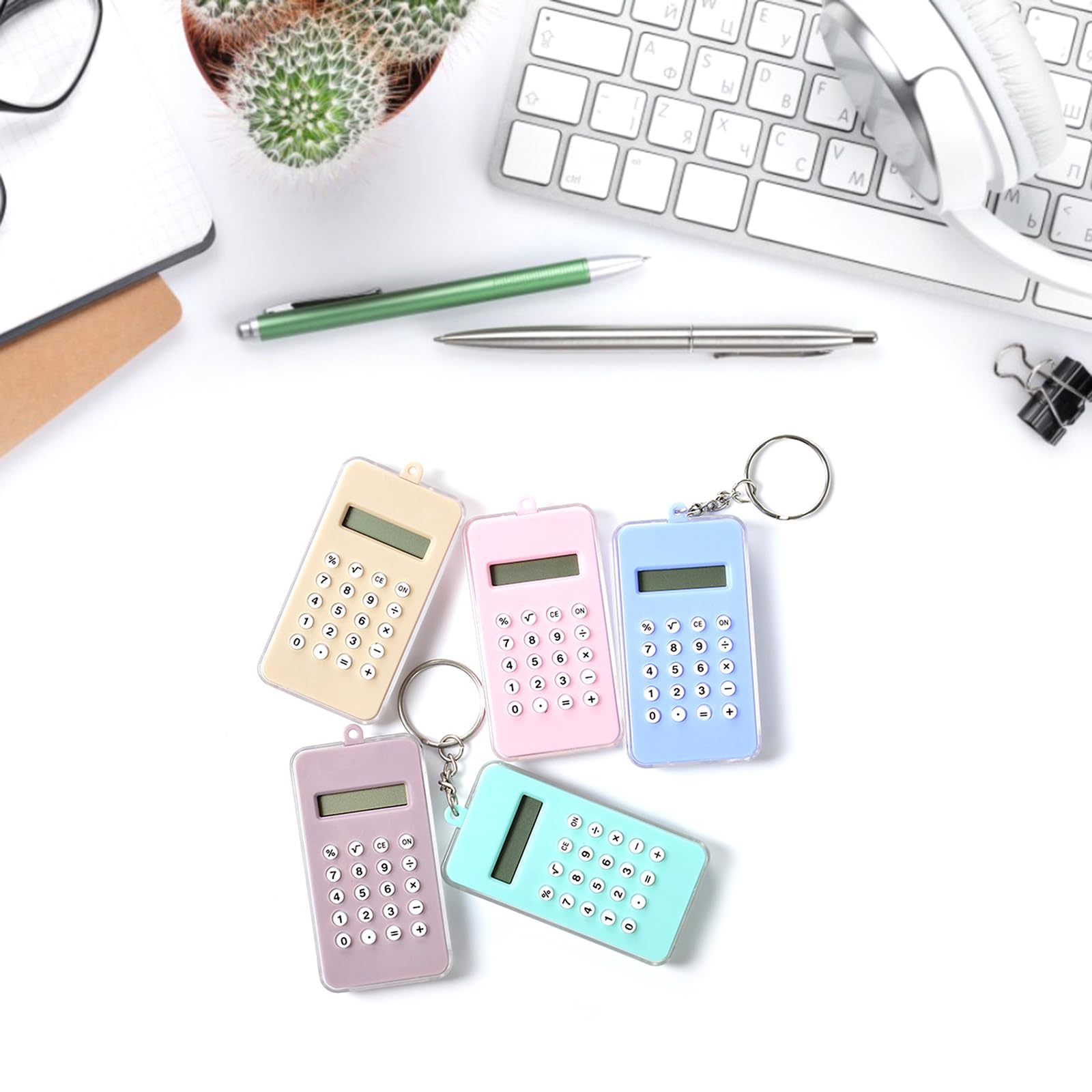 Cute Mini Calculator with Maze Pocket Size 8 Digits Basic Calculator Portable Key Chain Calculator for Kid Student Gift Mini Maze Calculator