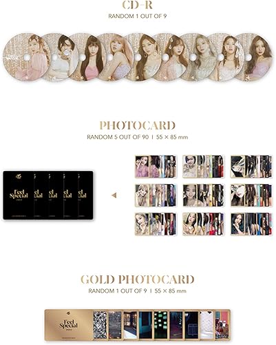 Miniatura 4 de TWICE - 8 mini álbum Feel Special (B Ver.) libro de fotos + papel de letras + CD-R + tarjeta fotográfica + tarjeta fotográfica dorada + 2 insignias