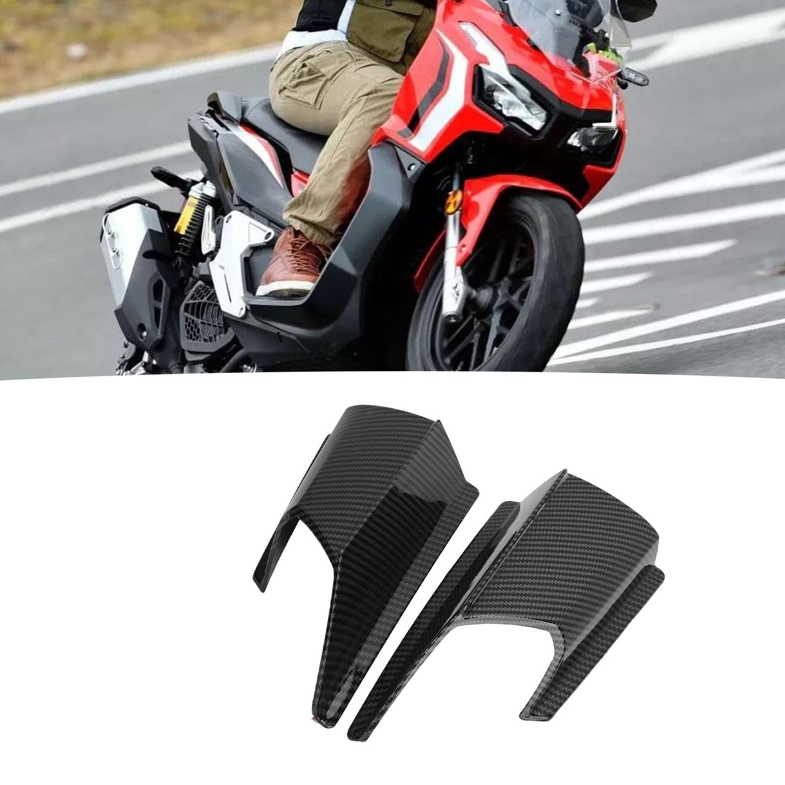 SIXRUN Motorcycle côté Camening Winglets, Moto côté Spoiler Ailes de Remplacement des Ailes pour ADV 150 2019 à 2020, fabriqué à Partir de Matériau ABS, Facile à Installer avec (Couleur
