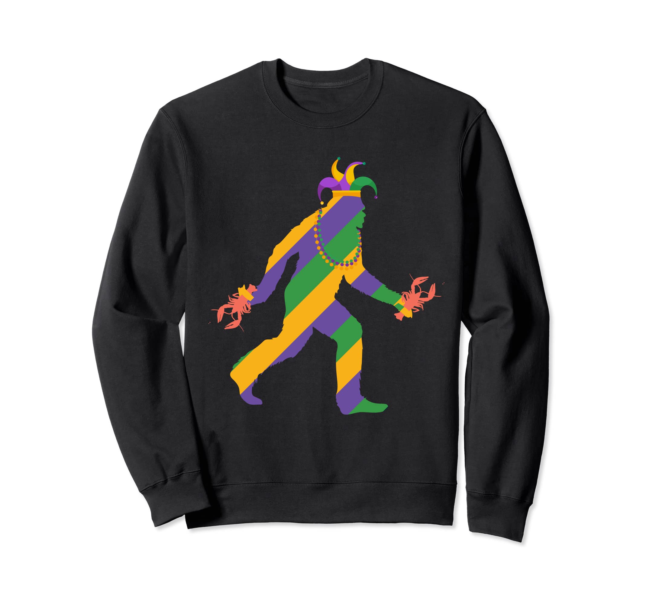Fun madi mardi gras bigfoot sasquatch mardi gras clothes men Sweatshirt