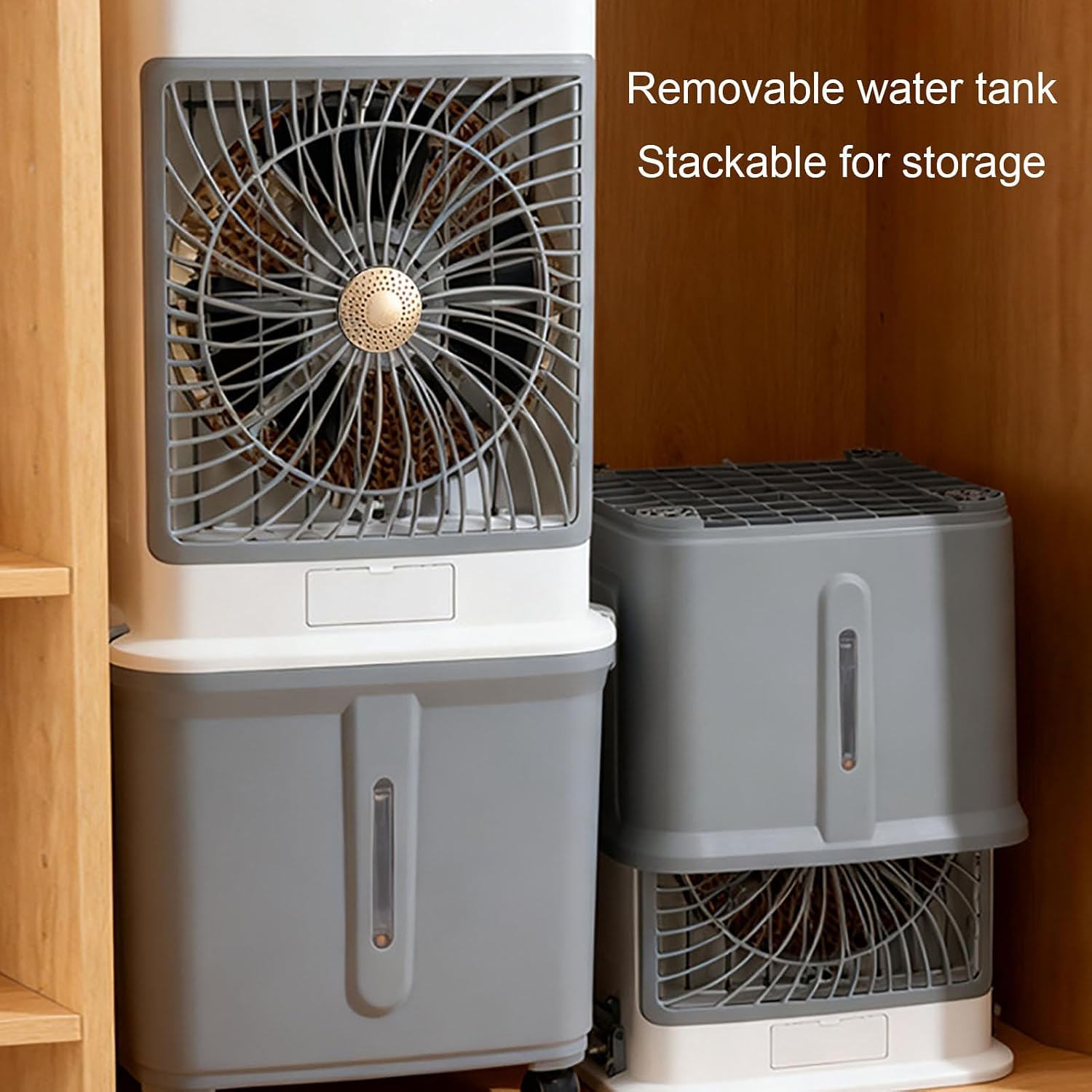 Portable Swamp Cooler Unit with 2-Ice Boxes,1-4H Timer,Fast Cooling Portable AC,32L-Removable Water Tank,Auto Swing,Energy Saving,Apartment,Indoor Use,Smart Sleep Mode