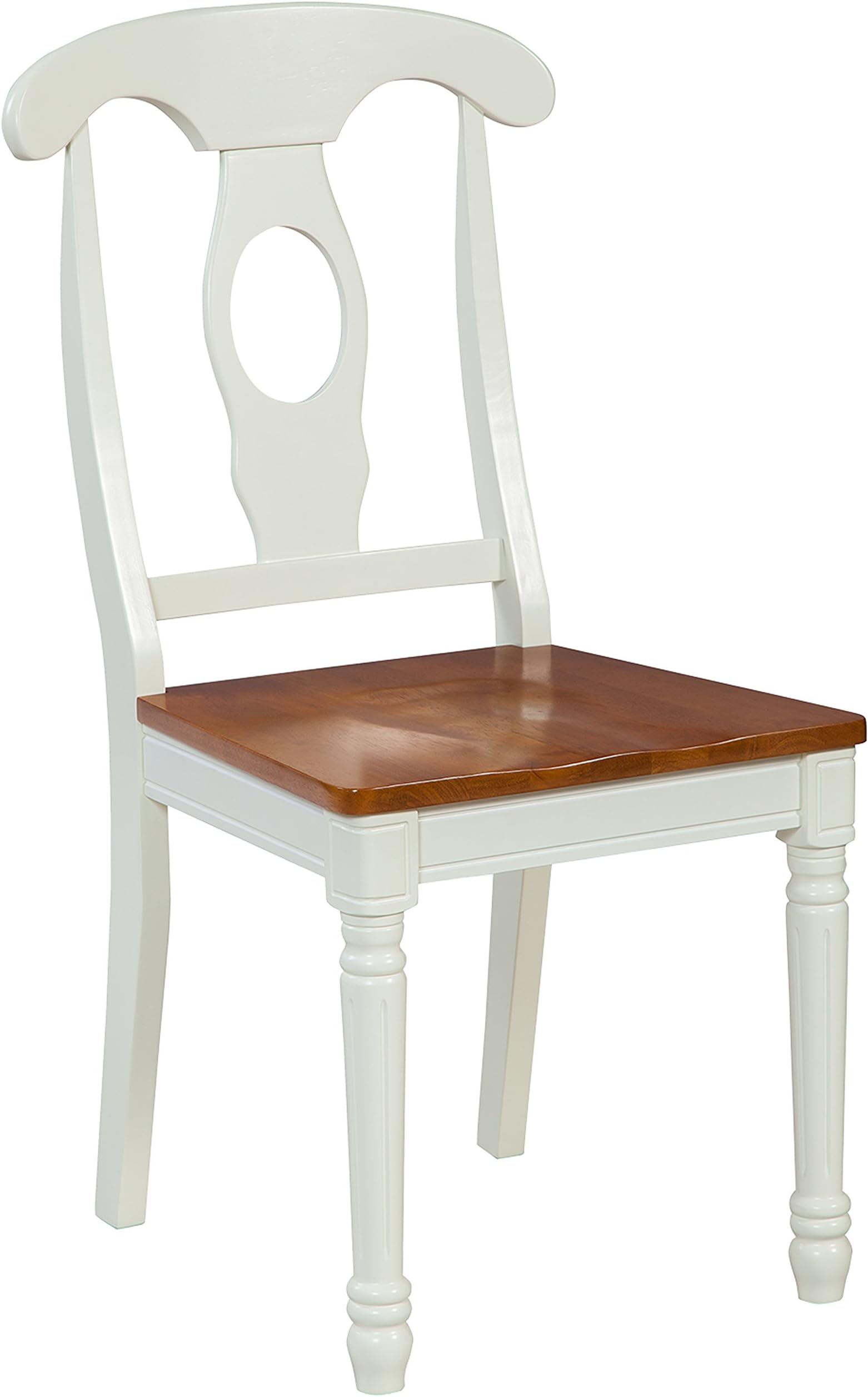 Two Sturdy Dining Chairs, Oak/White
