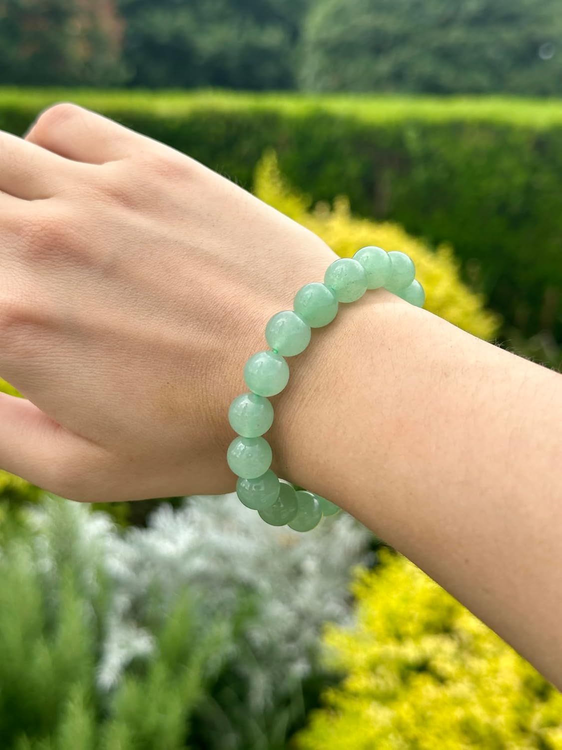 Handmade Genuine Green Aventurine 10mm Beaded Bracelet, Feng-shui Lucky Stone Chakra Healing Gemstone Crystal Beads Adjustable Bangle Stretch Jewelry Gift for Women Men - Image 7