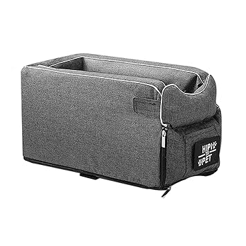 GG Enterprise Pet Car Booster Seat Carrier Carry Cage Carrying Dog Car Seat Square Gray