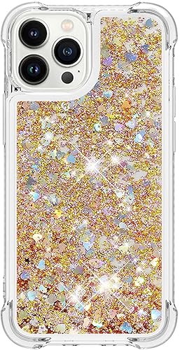 Miniatura 2 de Funda para iPhone 15 Pro Max, funda transparente líquida con purpurina flotante, arena movediza, a prueba de golpes, funda protectora de silicona