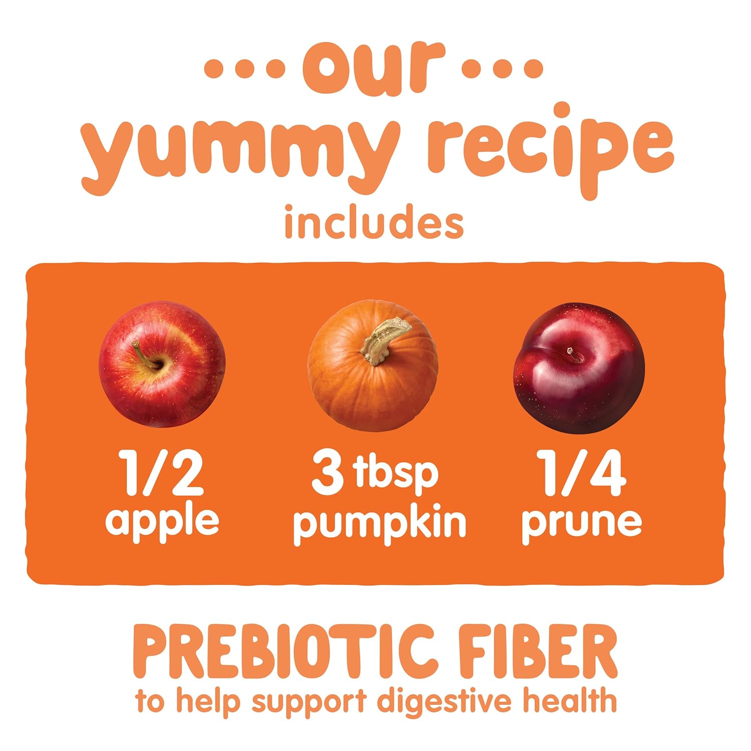 Happy Baby Digestive Support Blends, Organic Stage 2 Baby Food with Prebiotic Fiber, Apple, Pumpkin & Prune, 4 Ounce Pouch (Pack of 16)