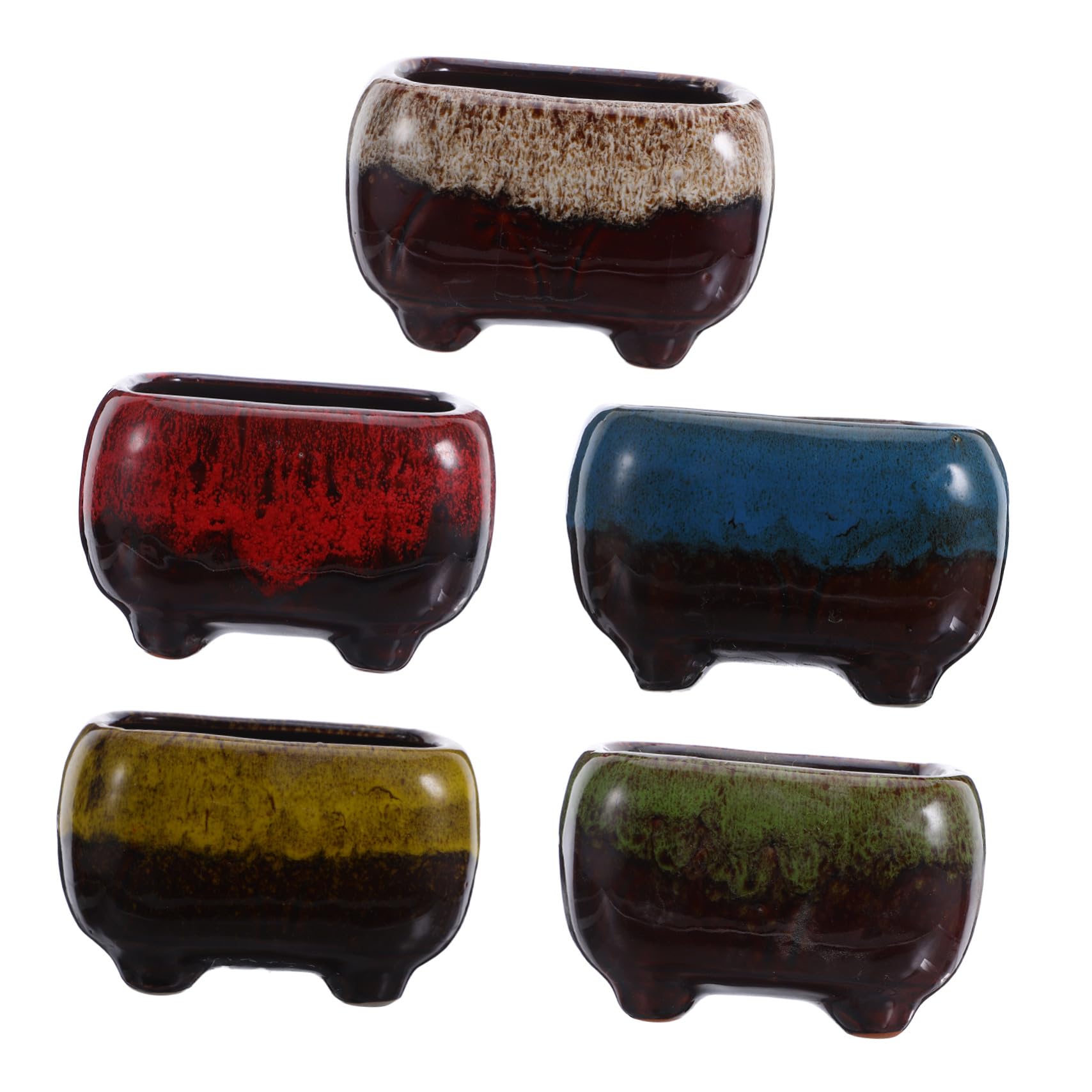 Toddmomy 5 Sztuk Doniczek Ceramicznych Na Sukulenty Dekoracja Domu Doniczka Na Sukulenty Ceramiczna Biurko Małe