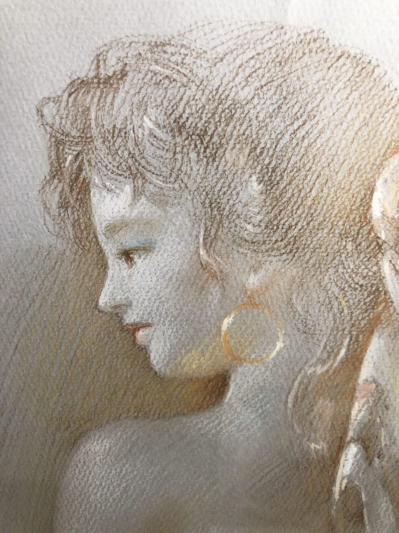 Amazon | 上尚司 『裸婦』 パステル 10号 額装 直筆サイン入り