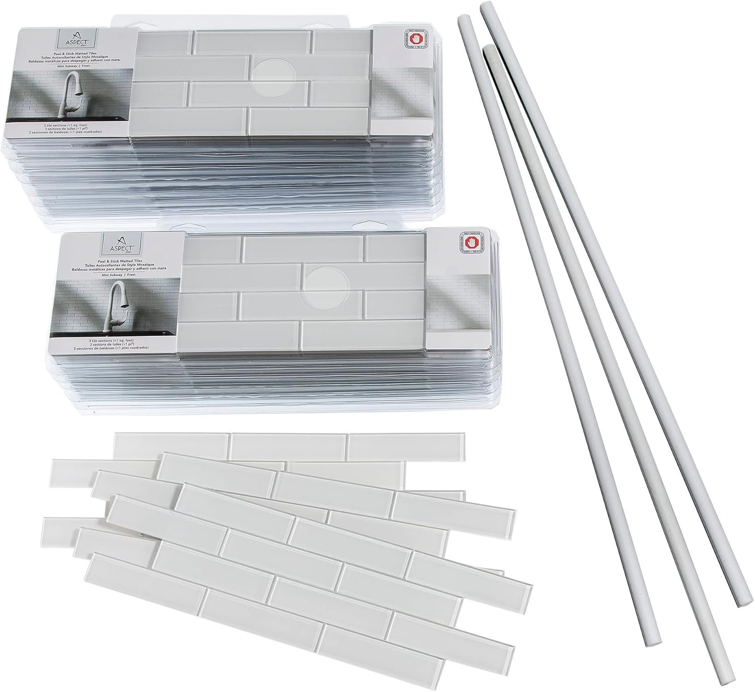 Aspect Peel and Stick Matted Glass Backsplash Kit in Rustic Clay for Kitchen and Bathrooms (15 sq ft Kit)