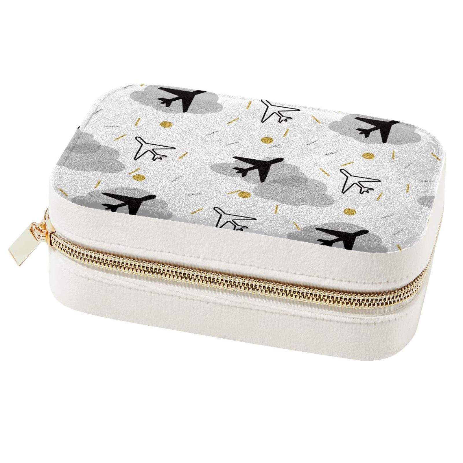 Boîte à bijoux avion portable anti-nœuds pour colliers et bagues en voyage