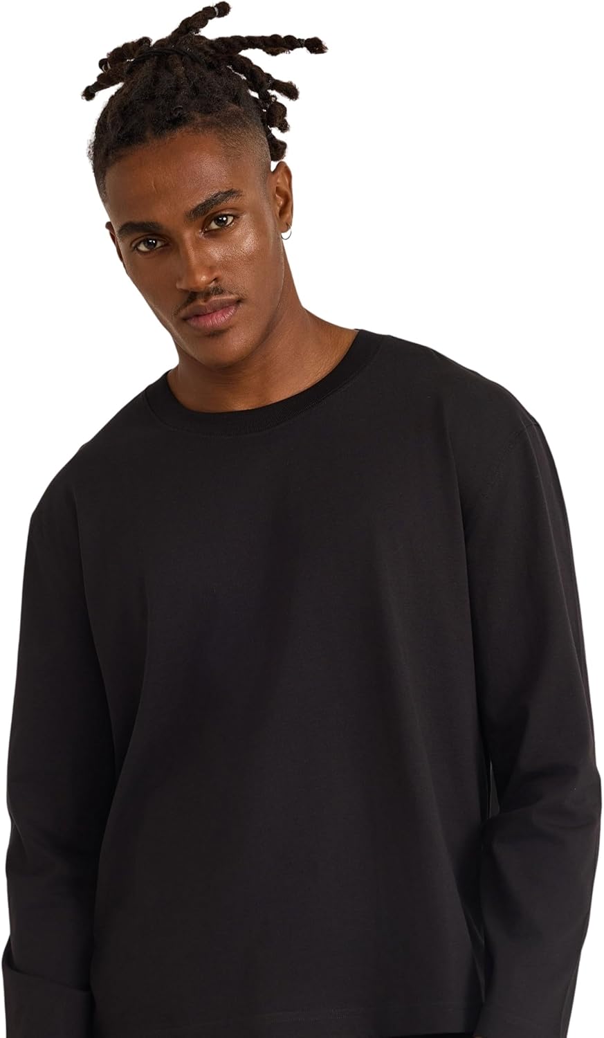 Organic Basics Mens True Heavy Cotton Boxy Fit Long Sleeve Tee Shirt