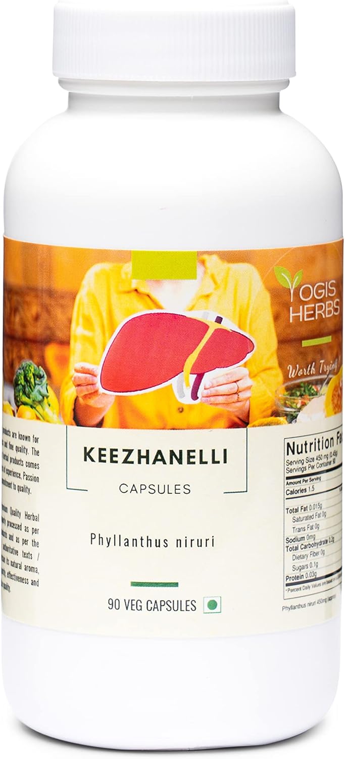 YOGIS HERBS Keezhanelli Capsules ((Phyllanthus Niruri)) 90 Veg Capsules