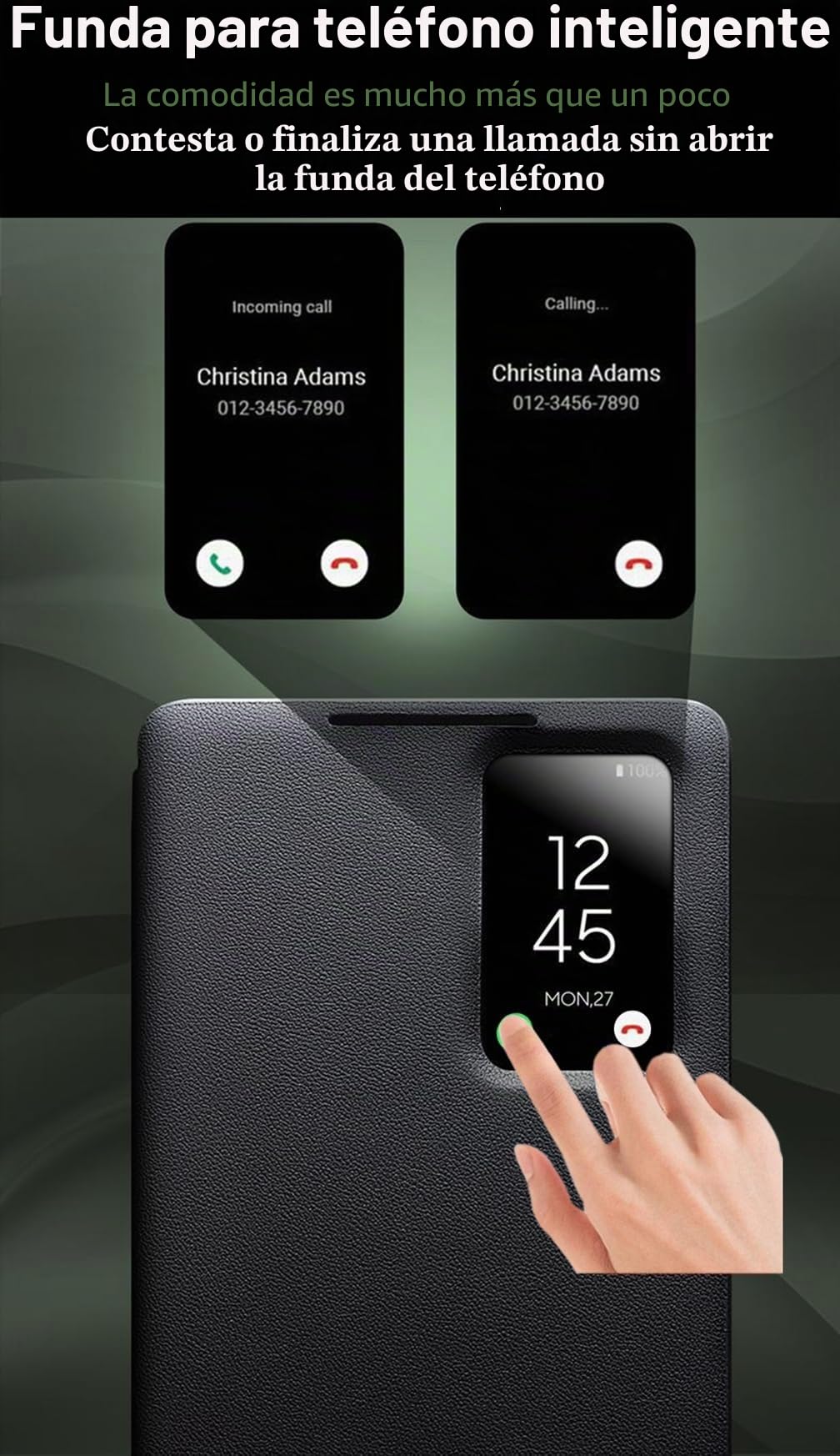 Funda de Cuero Inteligente de Alta Gama para Samsung Galaxy S25 Ultra. Voltear/Suspender/Responde la Llamada de Forma/Carcasa de Telefono Samsung S 25 Ultra