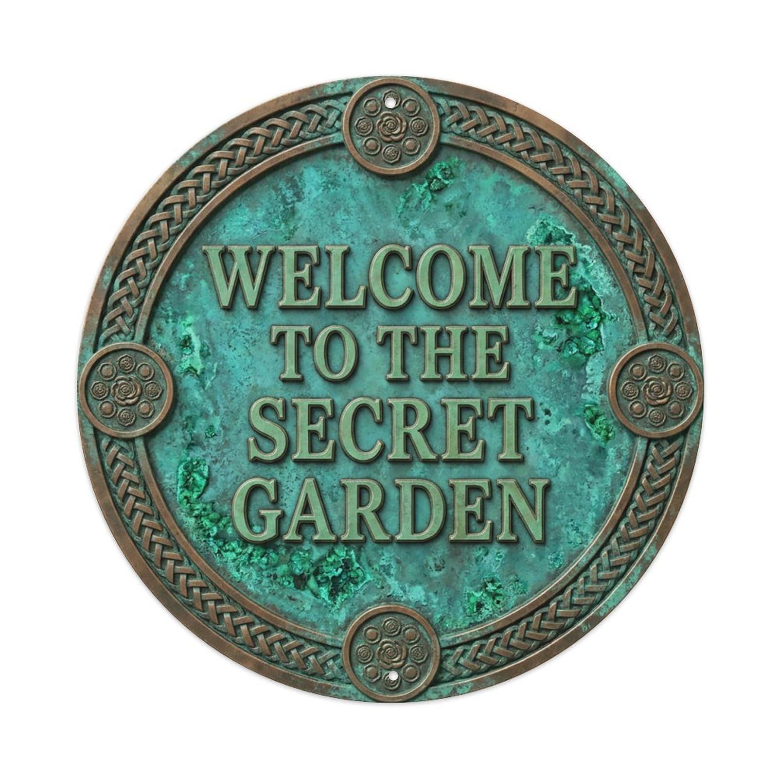 Vintage Welcome Secret Garden Ornate Nostalgic Metal Tin Sign