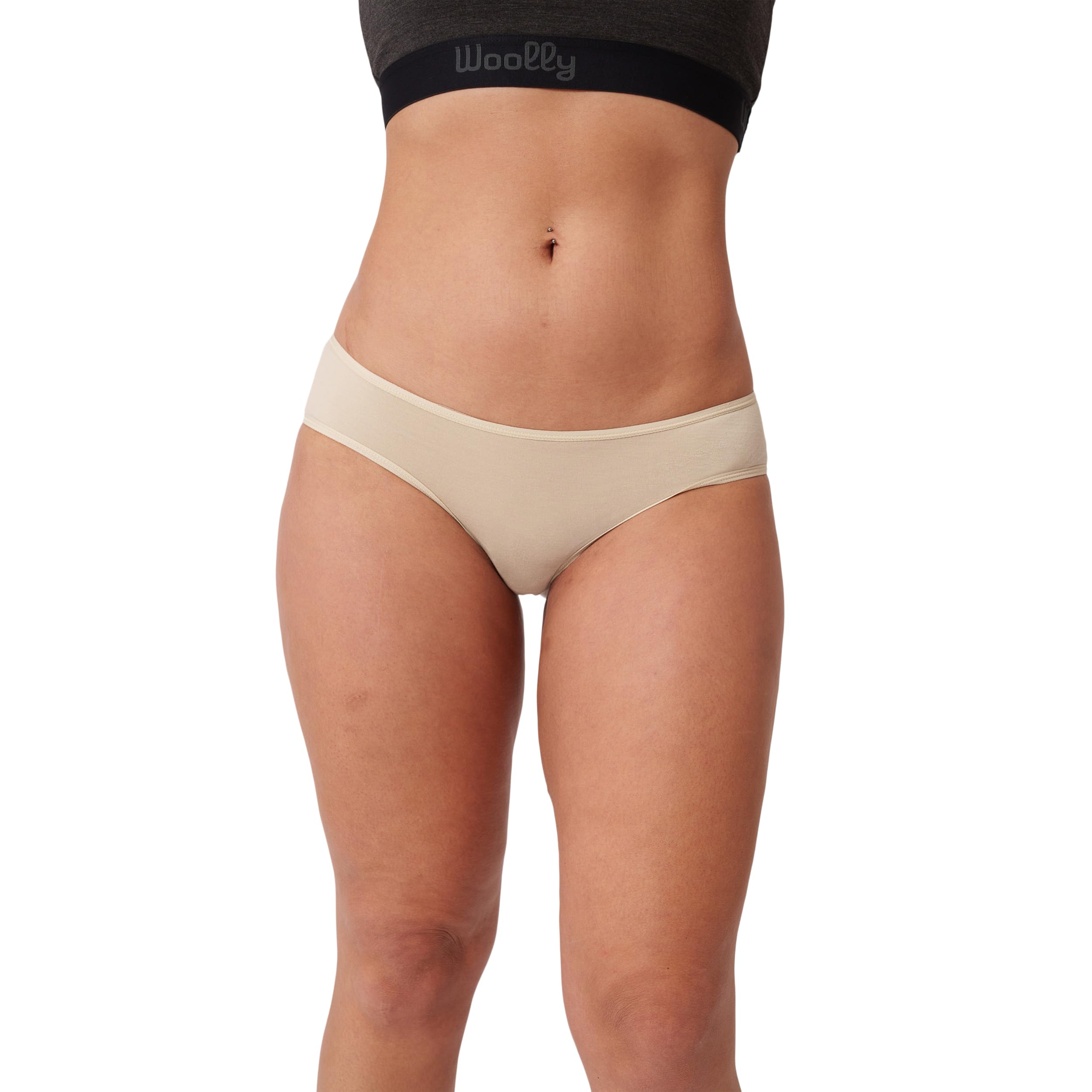Women's Merino Hipster Brief By Woolly | RWS Certified | Soft, Breathable, Seattle Designed, Fog, XL