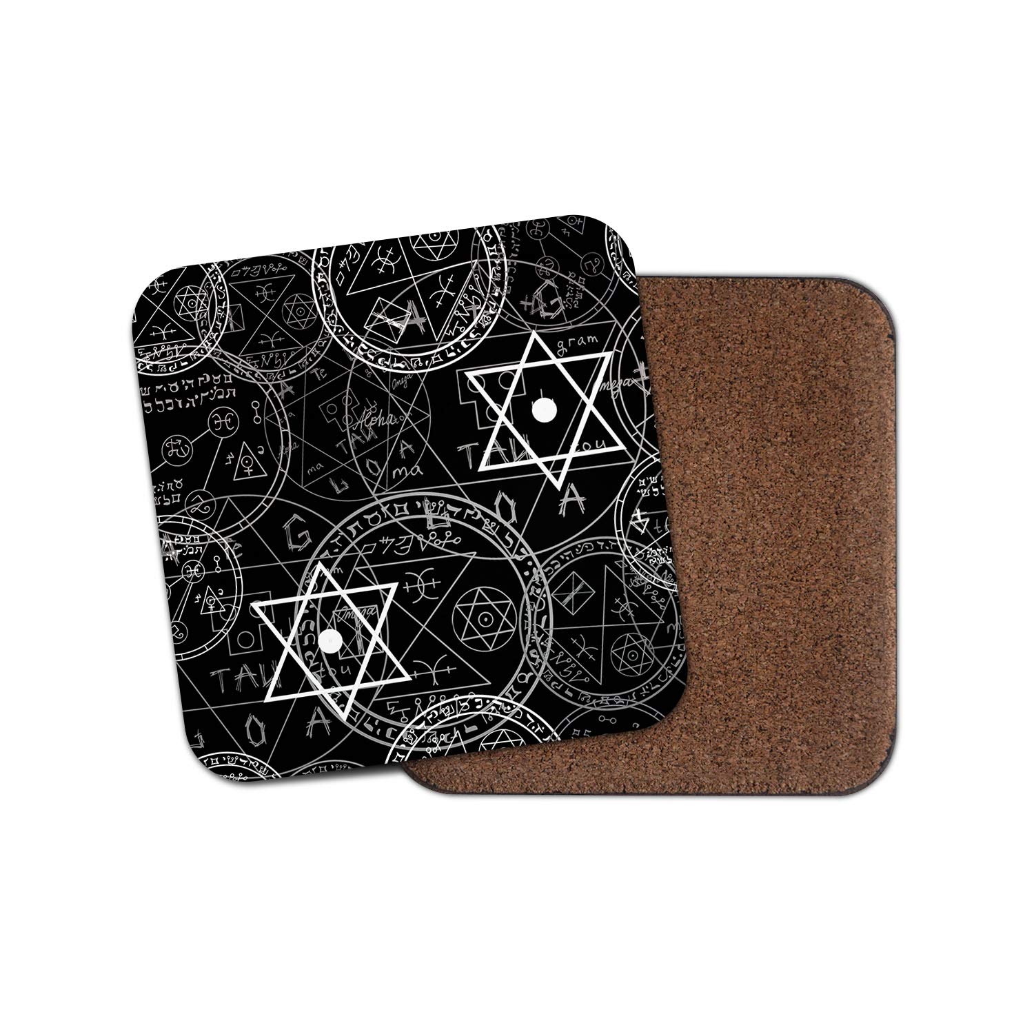Destinationvinyl Multicolor 1 X Pentagram Symbol Coaster - Pagan Witchcraft Wicca Magic Fun #14458